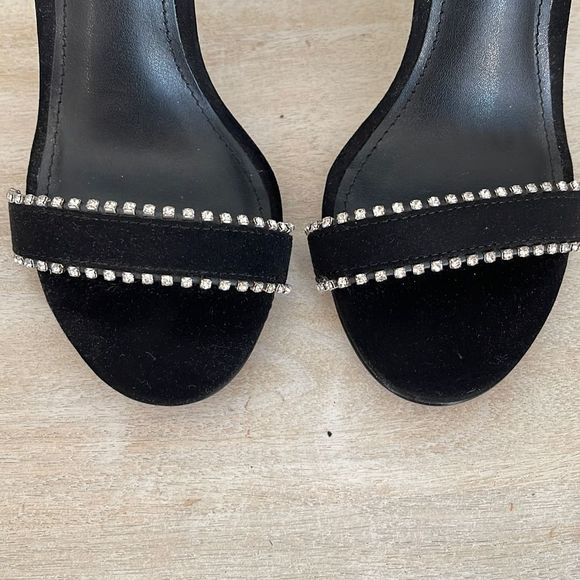 Express Black Velvet and Rhinestone Heels. Size 7 - Picture 6 of 7